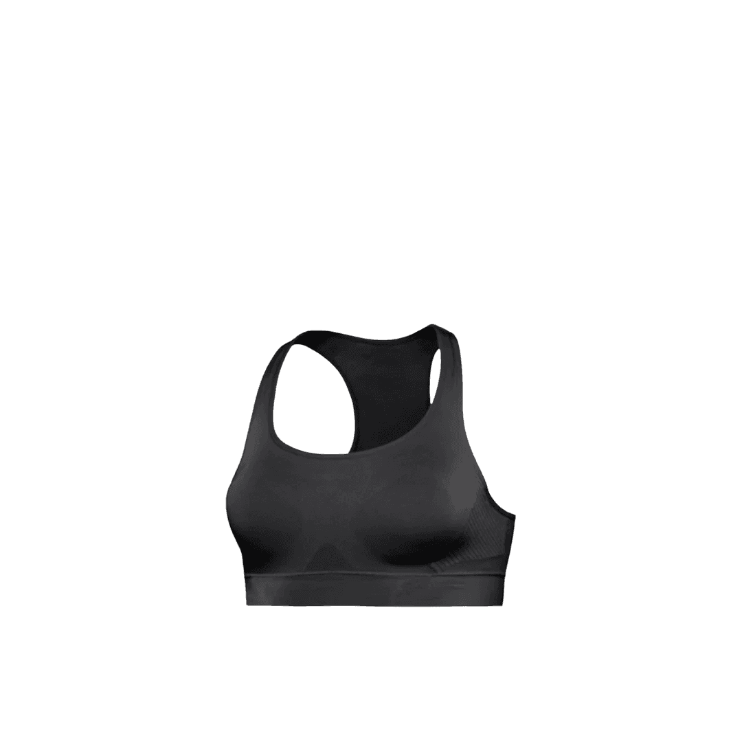 Black sports bra on a transparent background, original upload