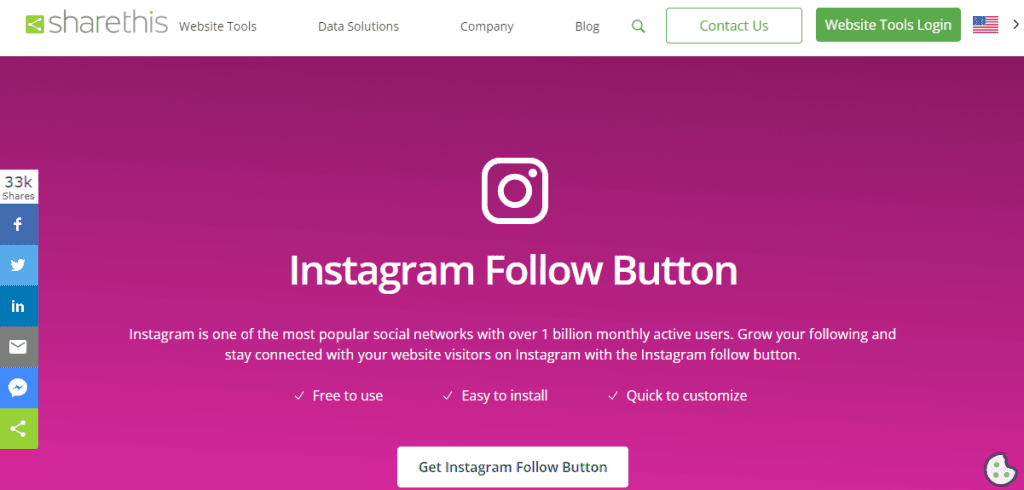 ShareThis follow button