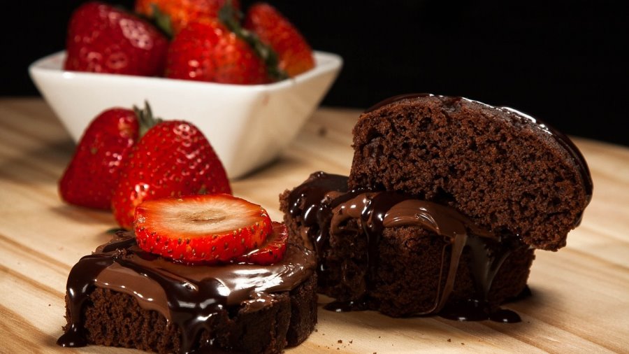 Brownie cioccolato e fragole