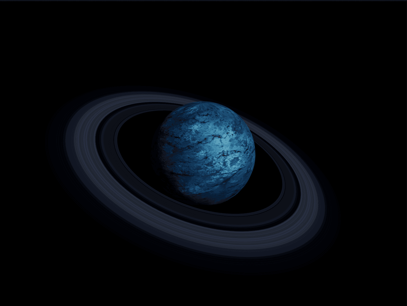 3D scene with a planet and a ring