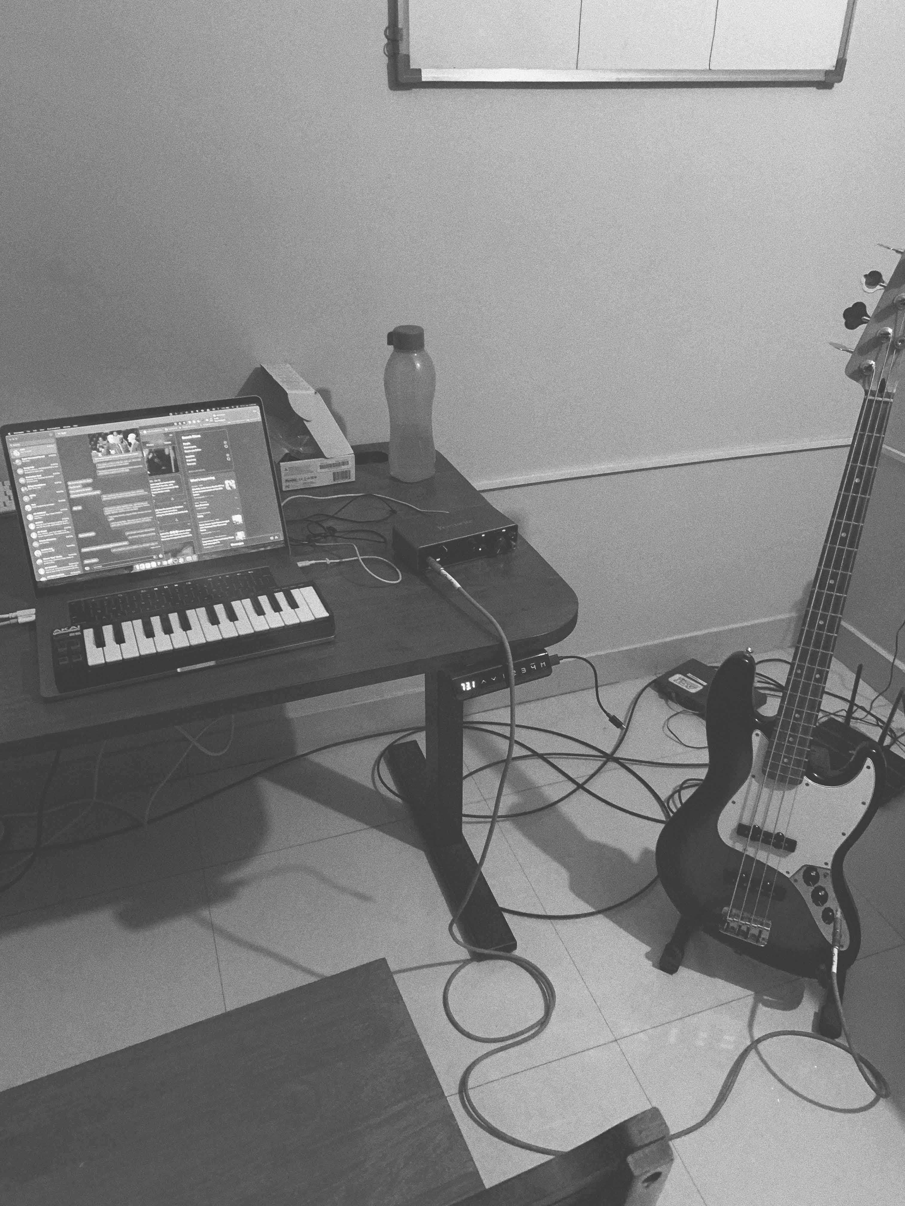 Make some beats using his studio setup