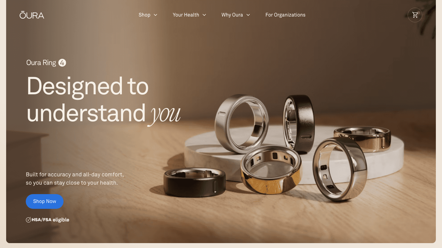 Oura Ring product page