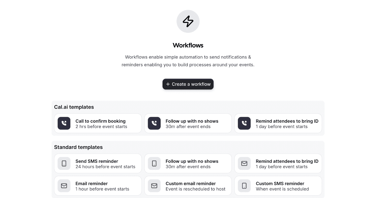 Workflow automations in Cal.com