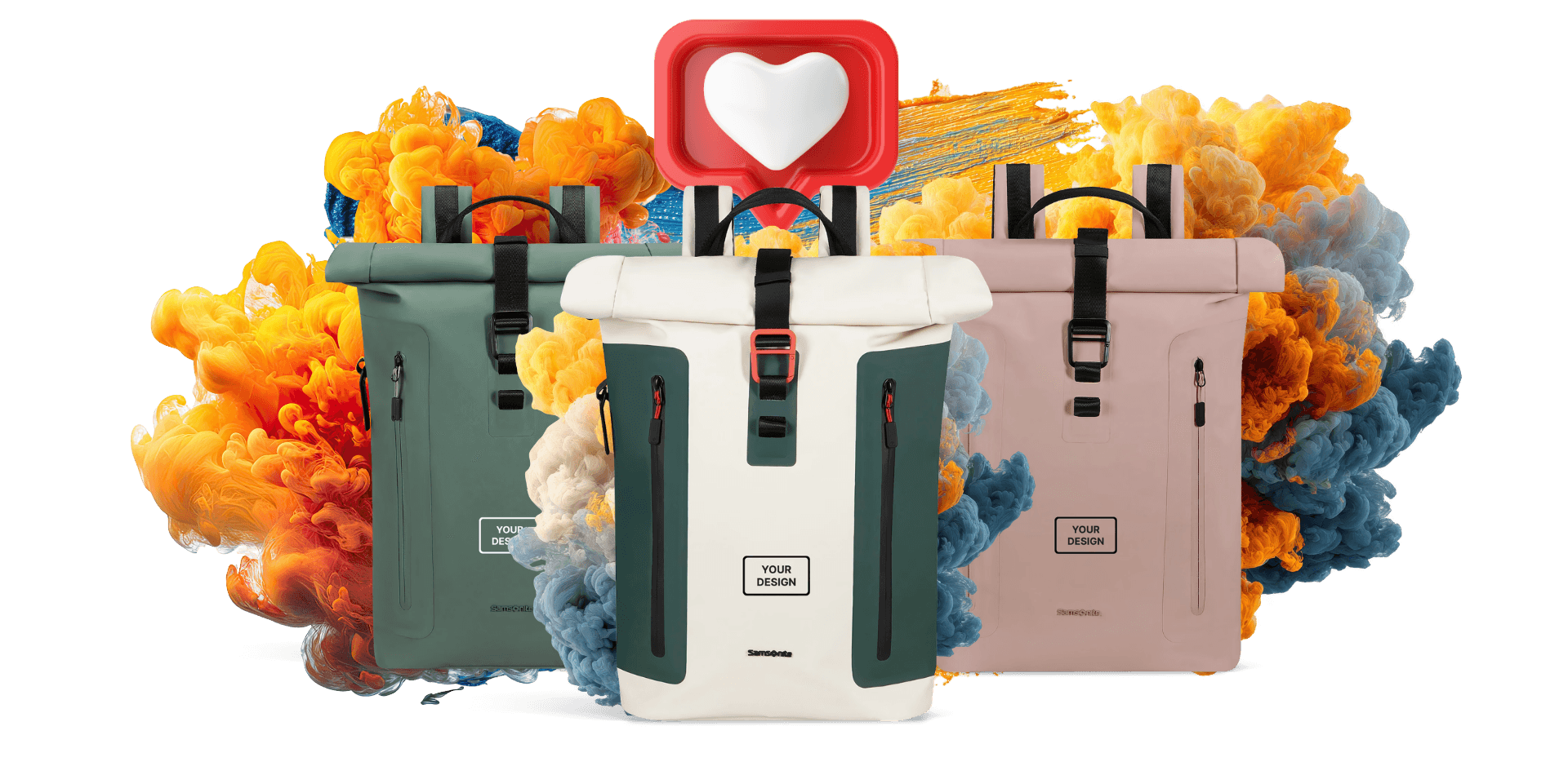 Samsonite Coatify custom branded rolltop backpacks for corporate gifts and travel