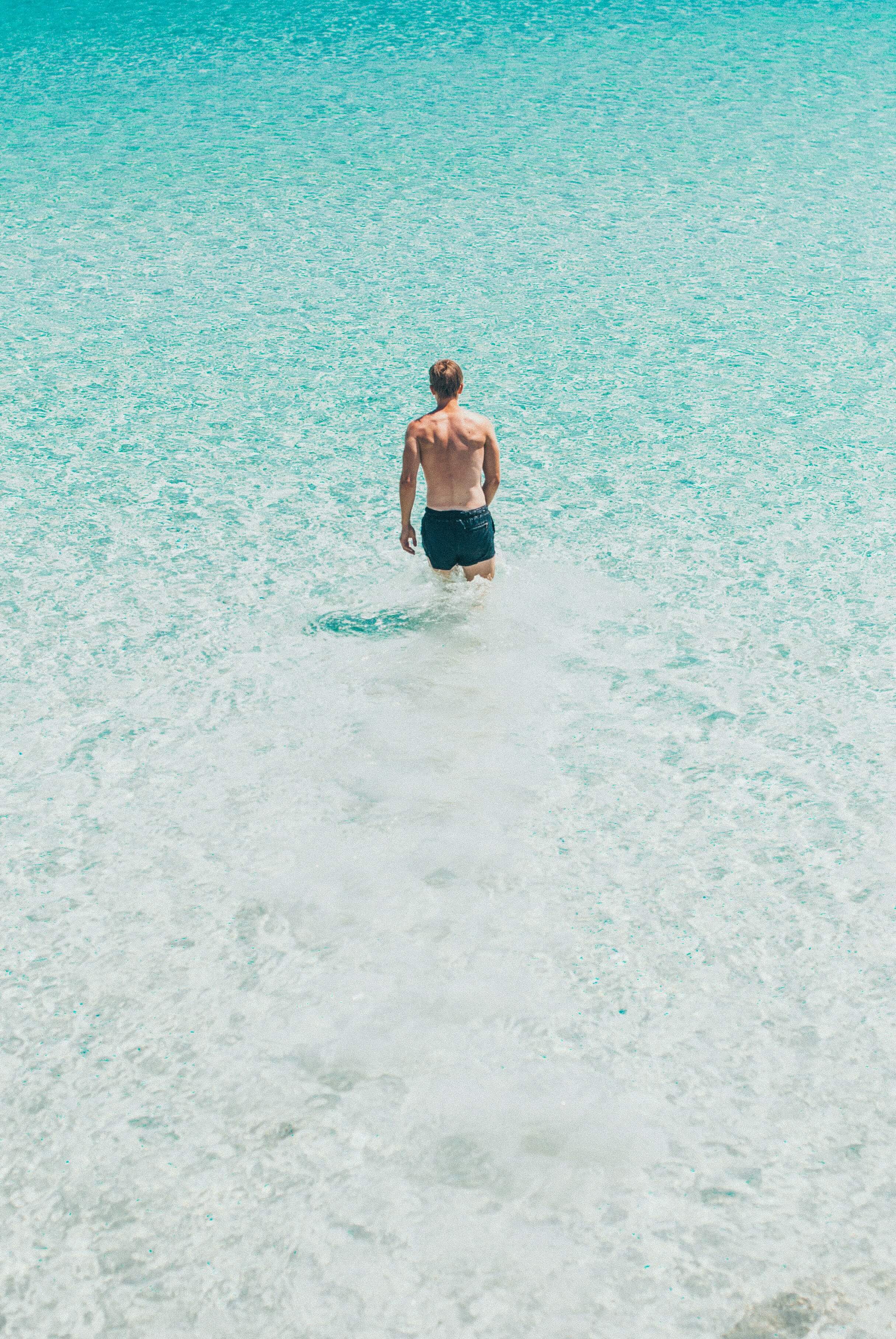 Crystal-clear Caribbean waters in Vieques, ideal for snorkeling and cooling off under the sun.