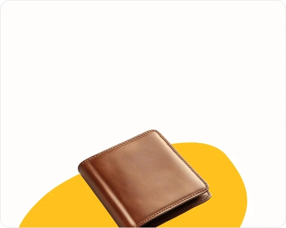 uma carteira de dinheiro marrom