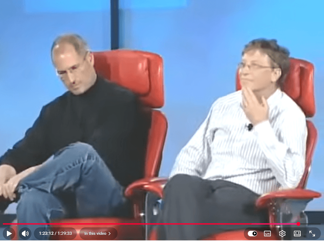 Steve Jobs and Bill Gates being interviewed