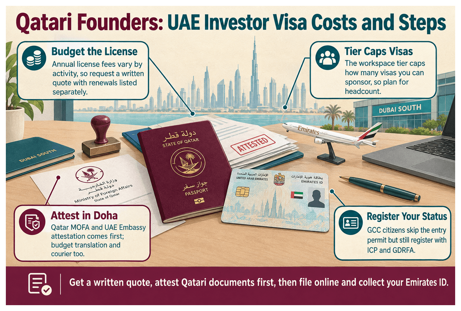Infographic: UAE Investor Visa for Qatari Nationals: Cost and Steps