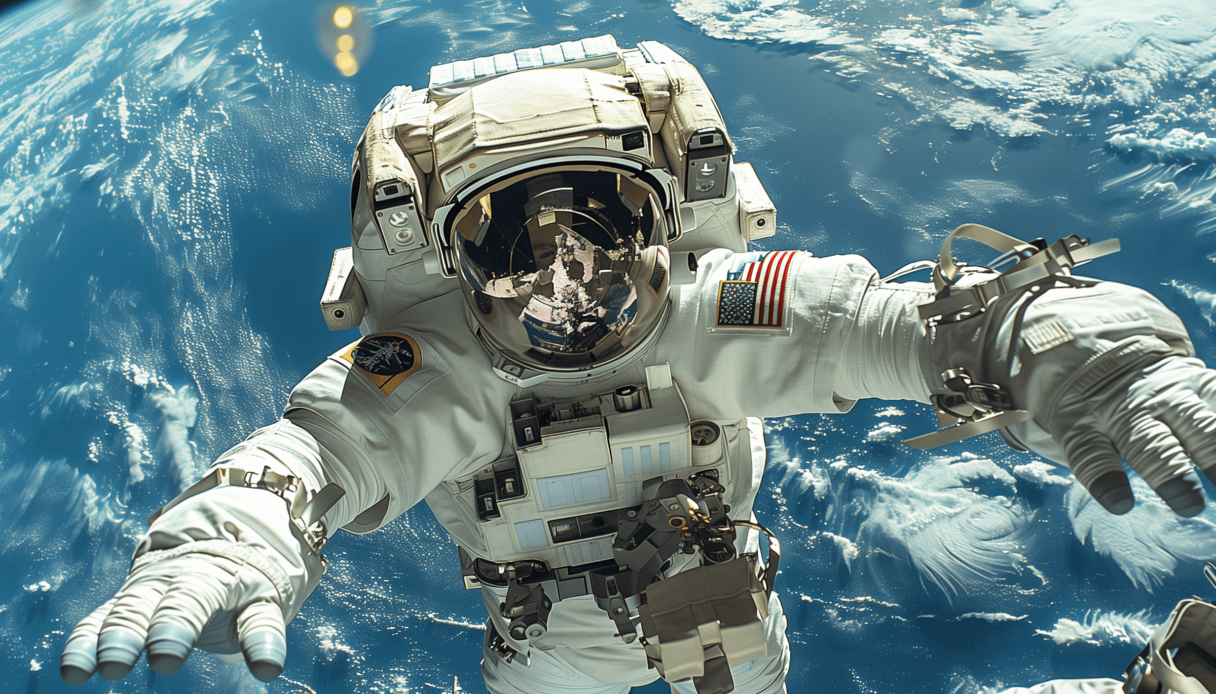 An astronaut in a space