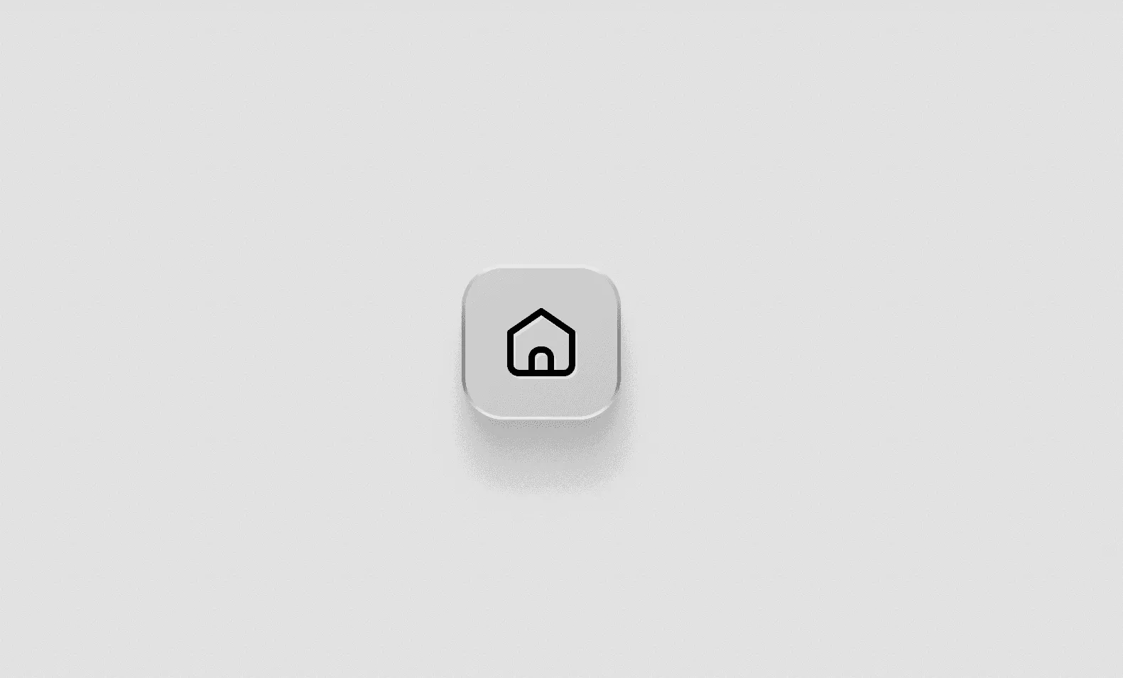 Square button with a black house icon on a light gray background.