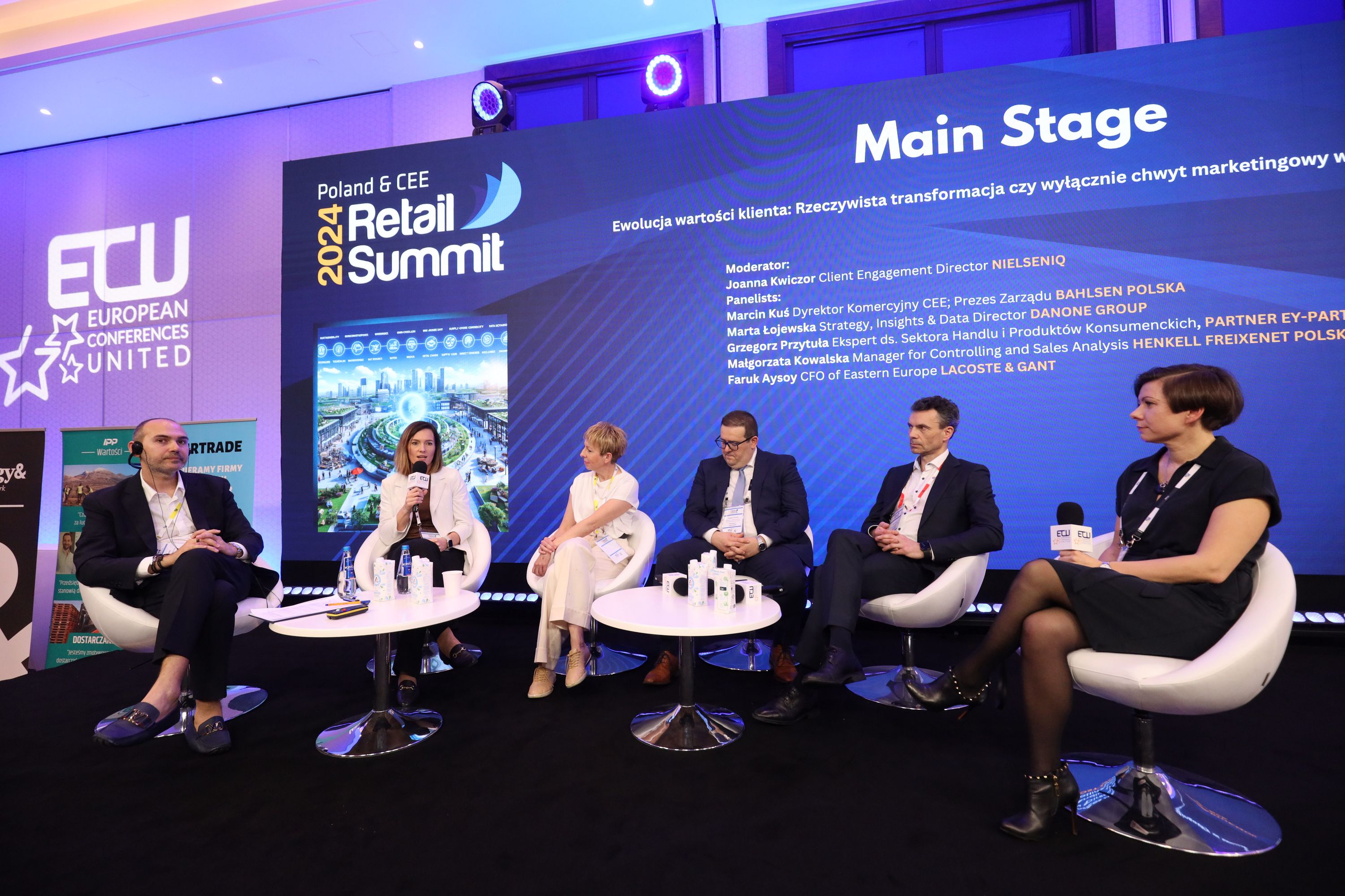 Panel discussion at a business conference