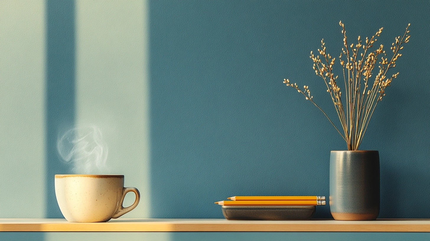 coffee on a table with morning light