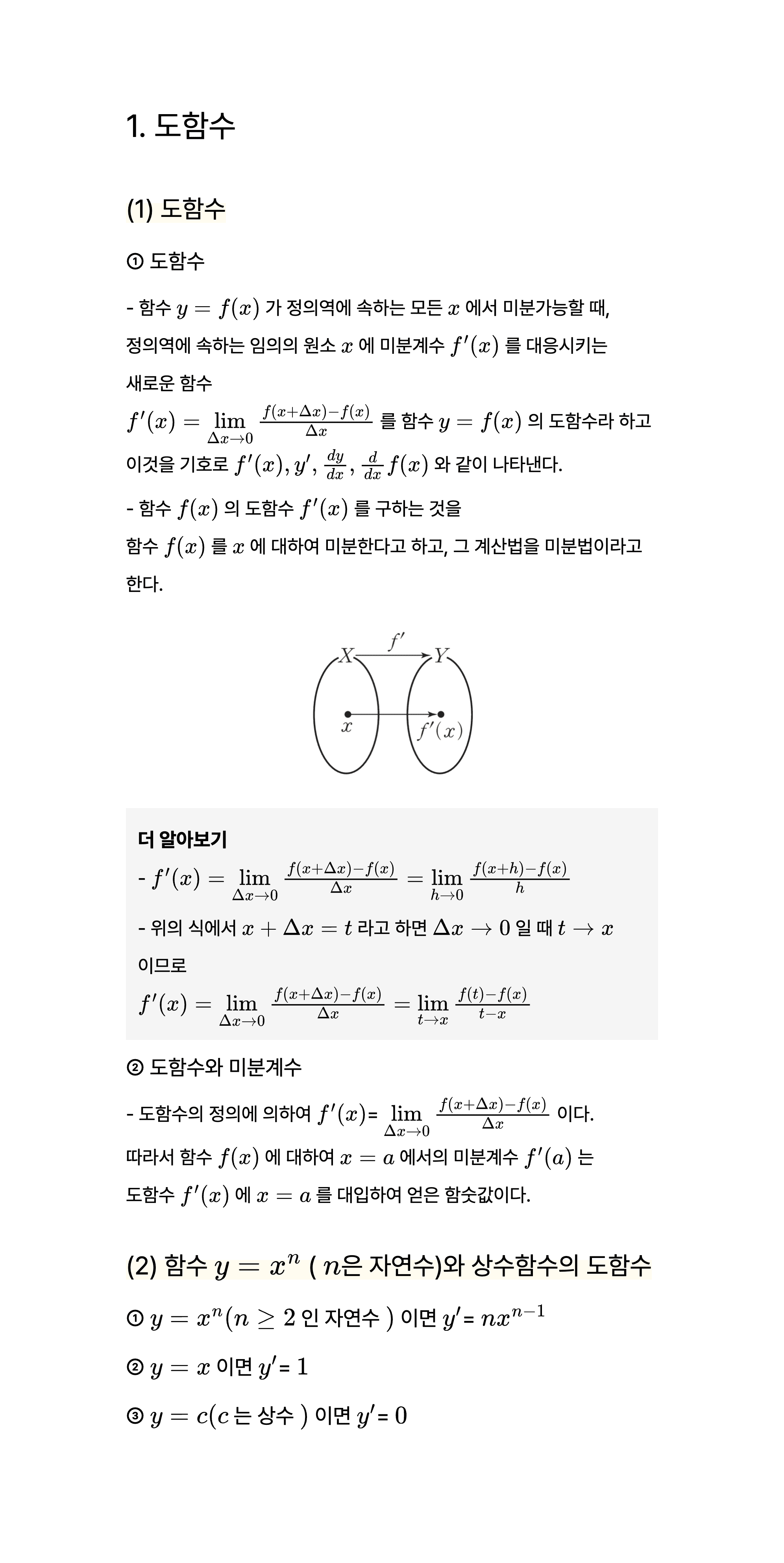 미분의 정의, 미분의 개념