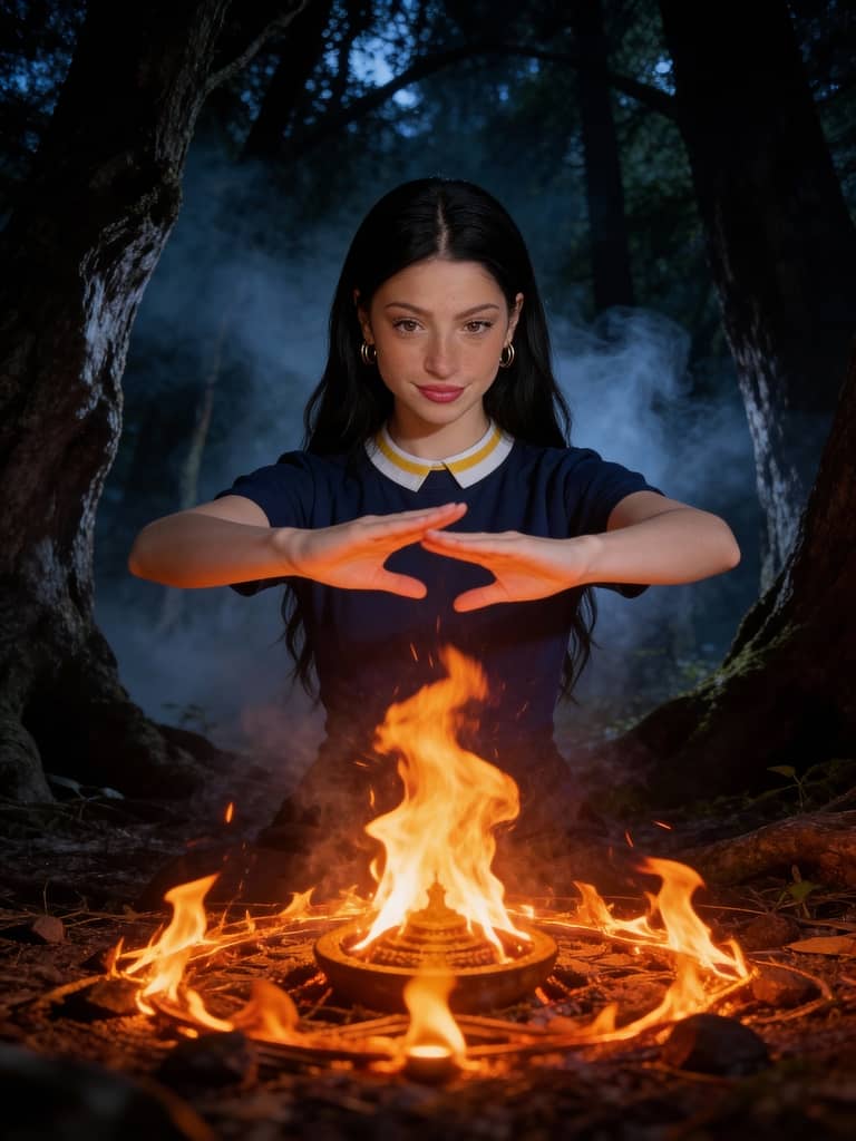 Dark fantasy forest ritual video made with Kling o1