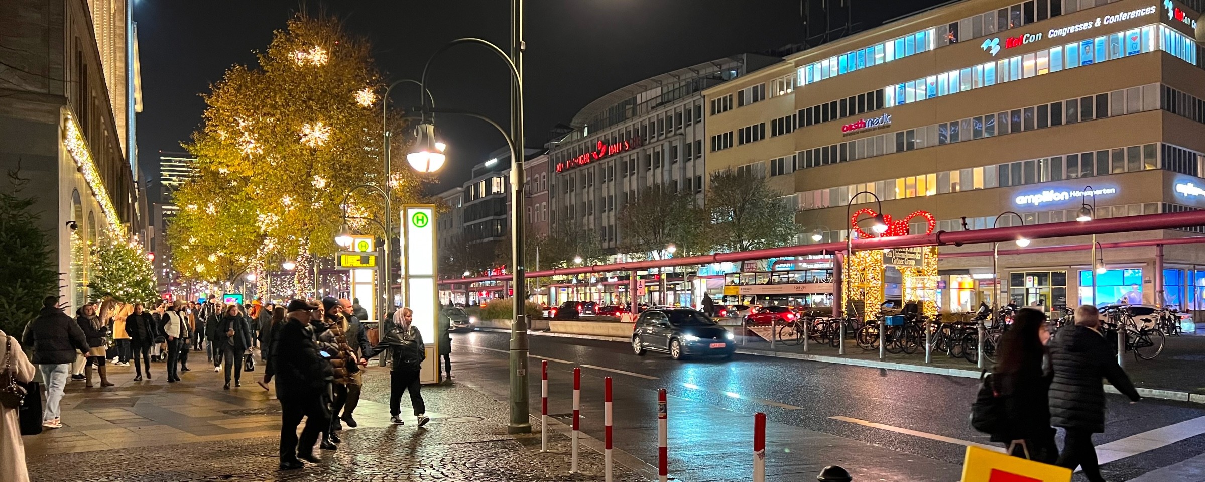 A street in Berlin during Christmas season