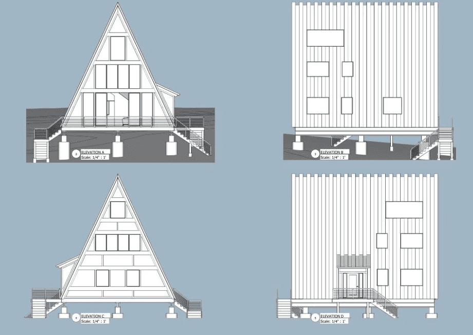 A-Frame building elevations