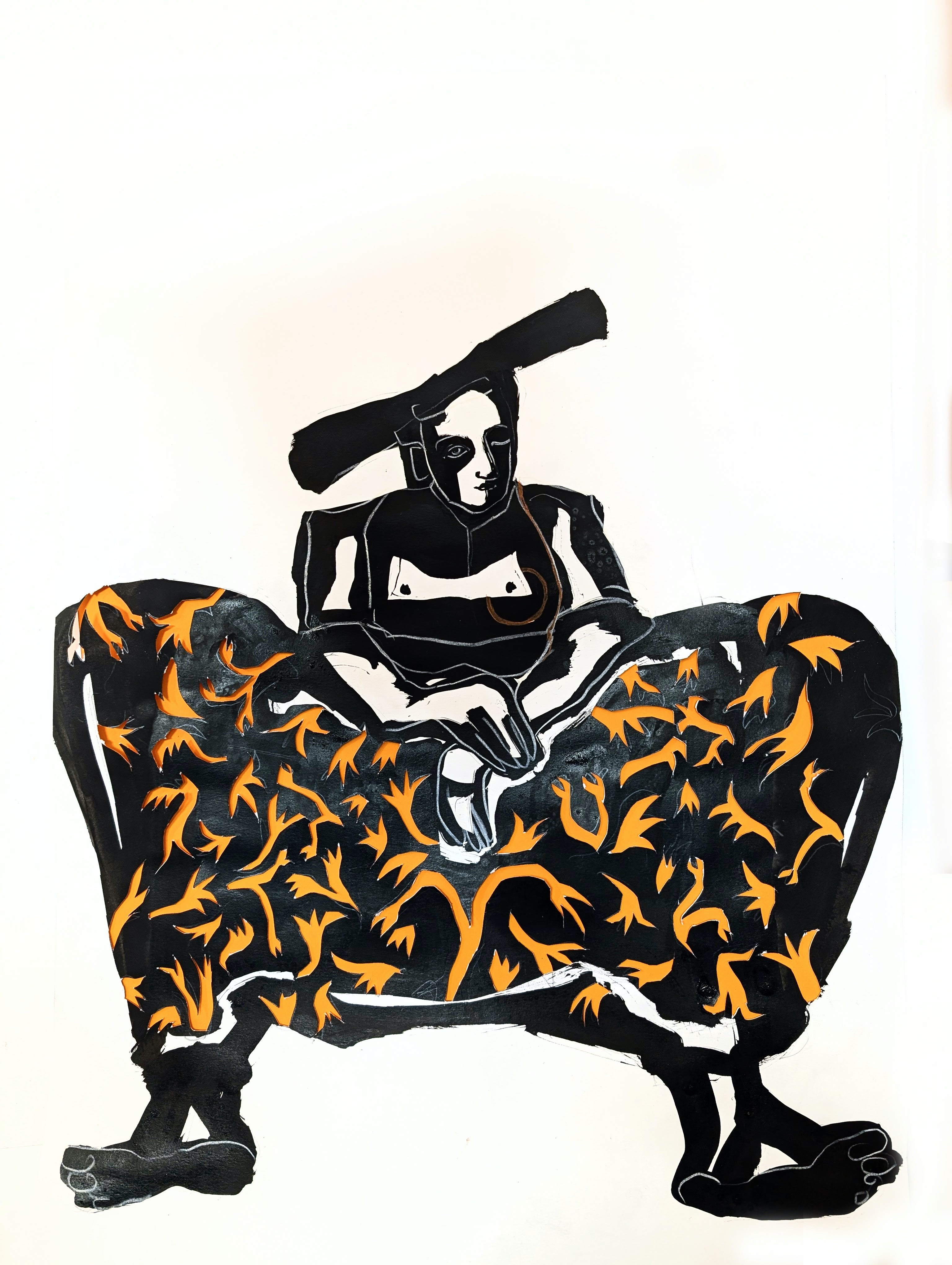 Bellyache III | aquarel op papier | 11cm x 17 cm