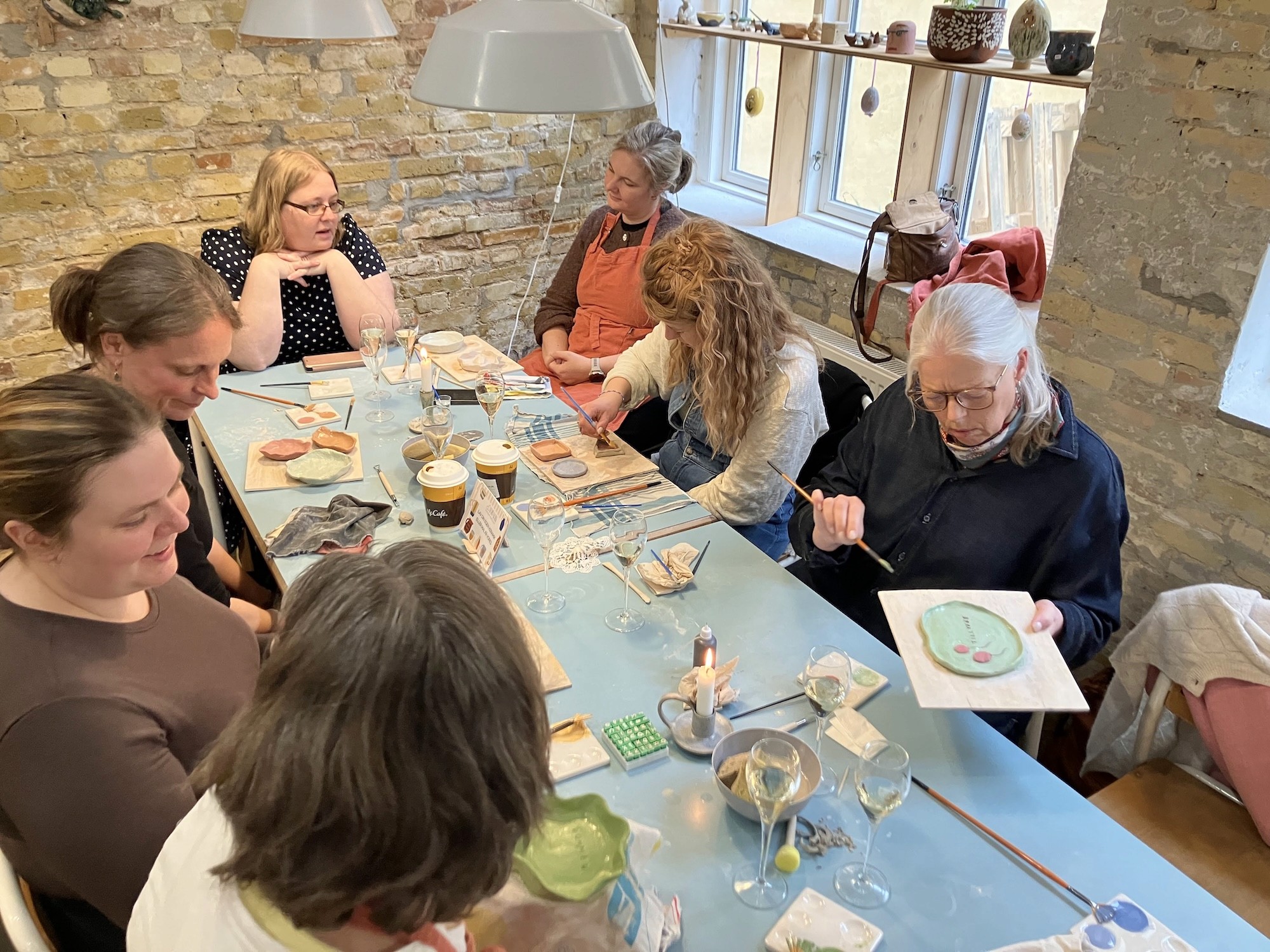 friends making ceramics