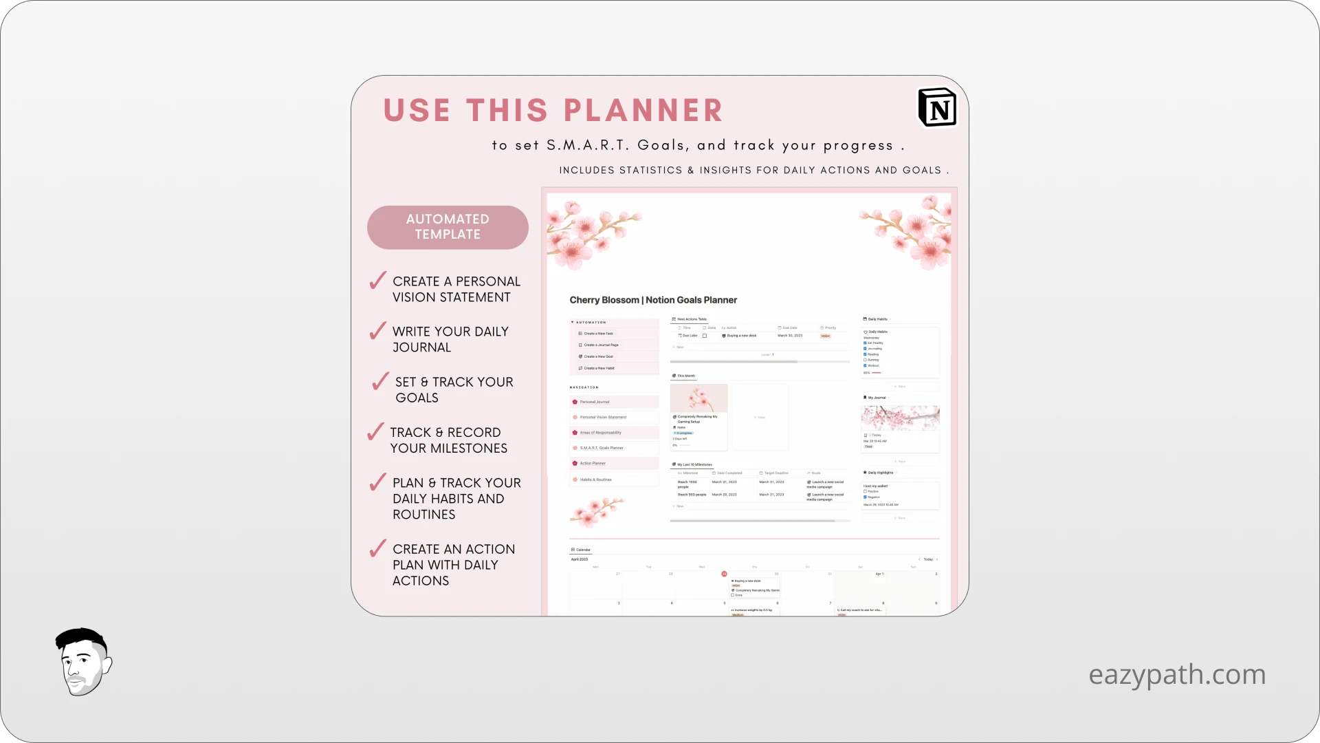 Cherry Blossom | Aesthetic Notion Goals Planner