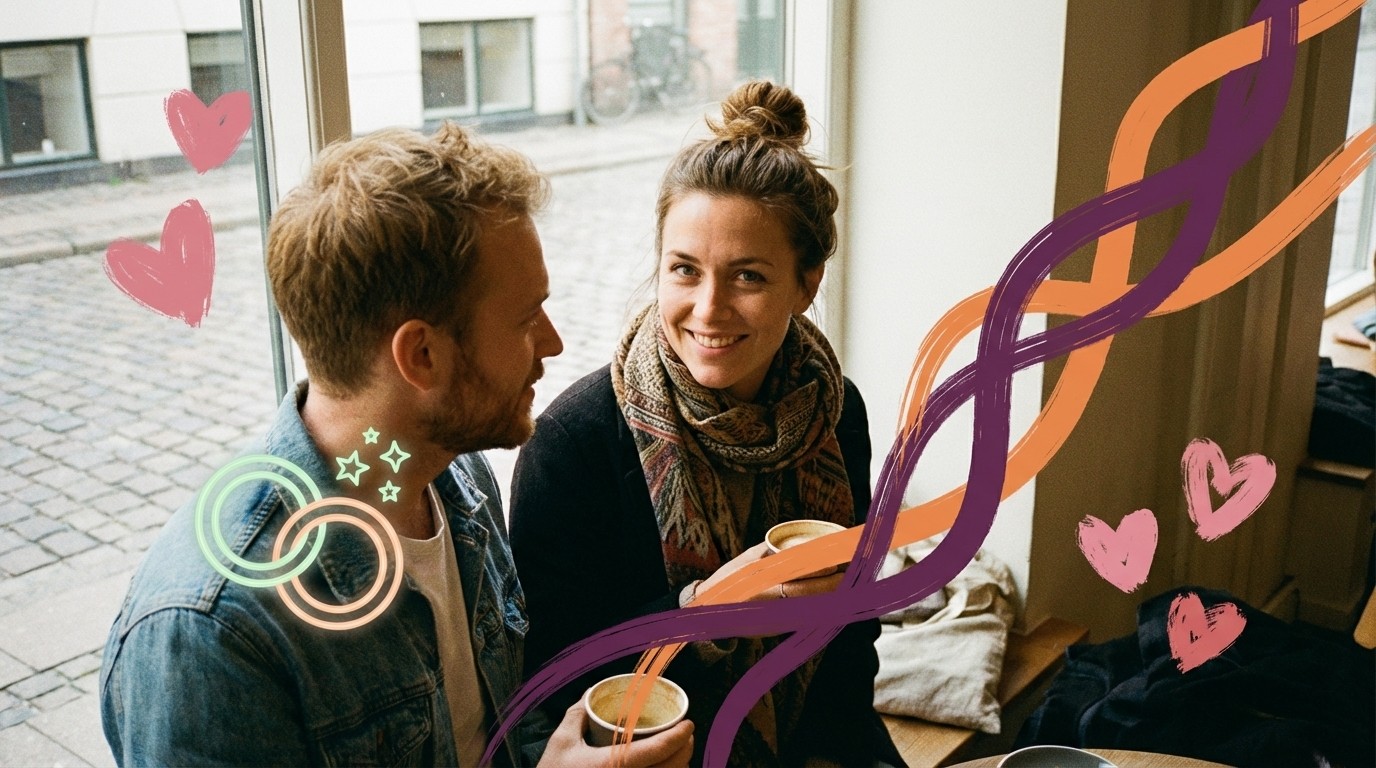 En mand og en kvinde er på date i København