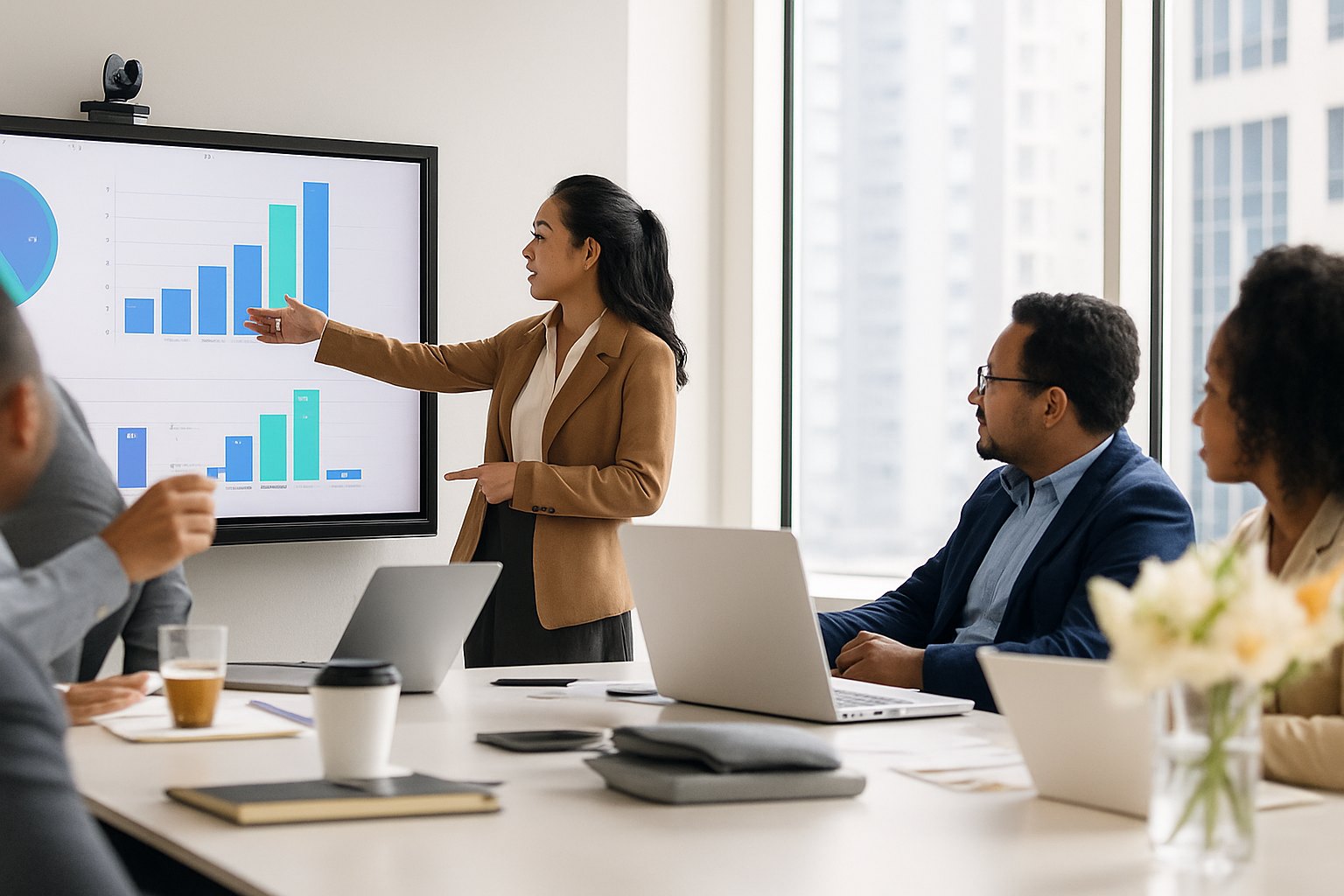 présentation analyse statistiques réunion entreprise