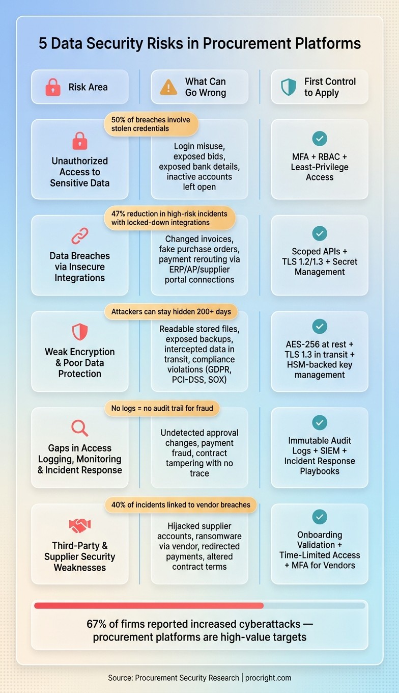 5 Data Security Risks in Procurement Platforms: Risks, Impacts & Controls