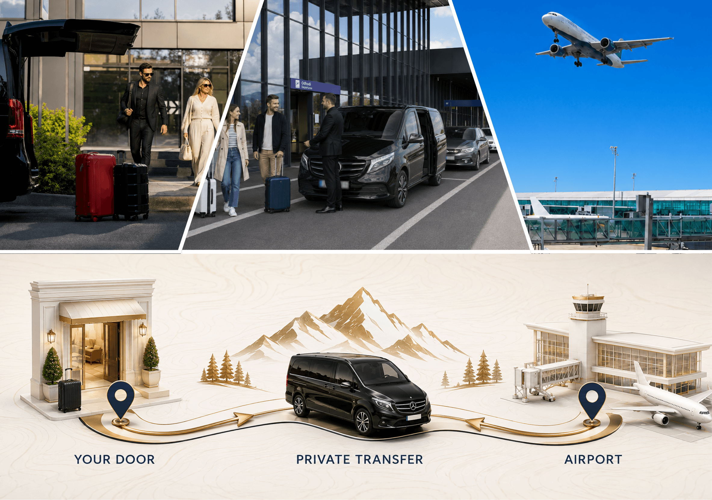 Private door-to-door transfer in Slovenia with airport, hotel and accommodation pickup