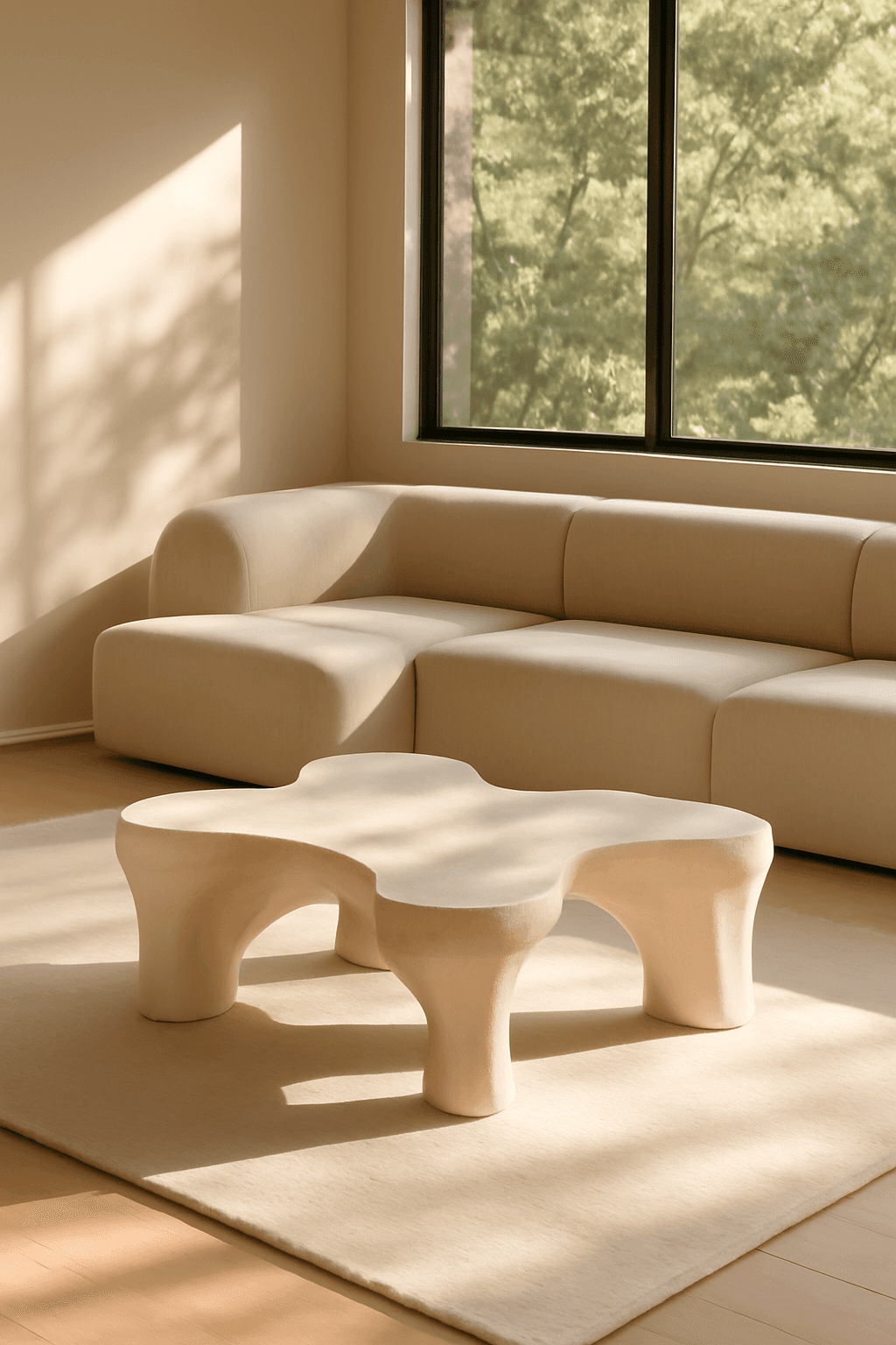 Image of bed and table