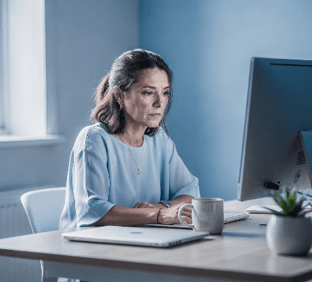 Person von hinten vor einem Whiteboard mit Skizzen und Konzeptnotizen in einem Workshop-Setting