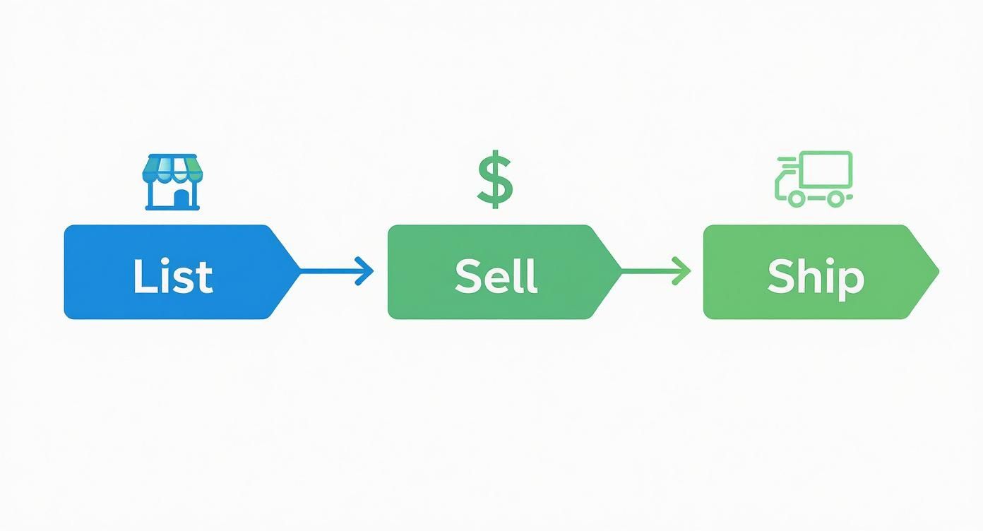 Infographic about how to get into dropshipping