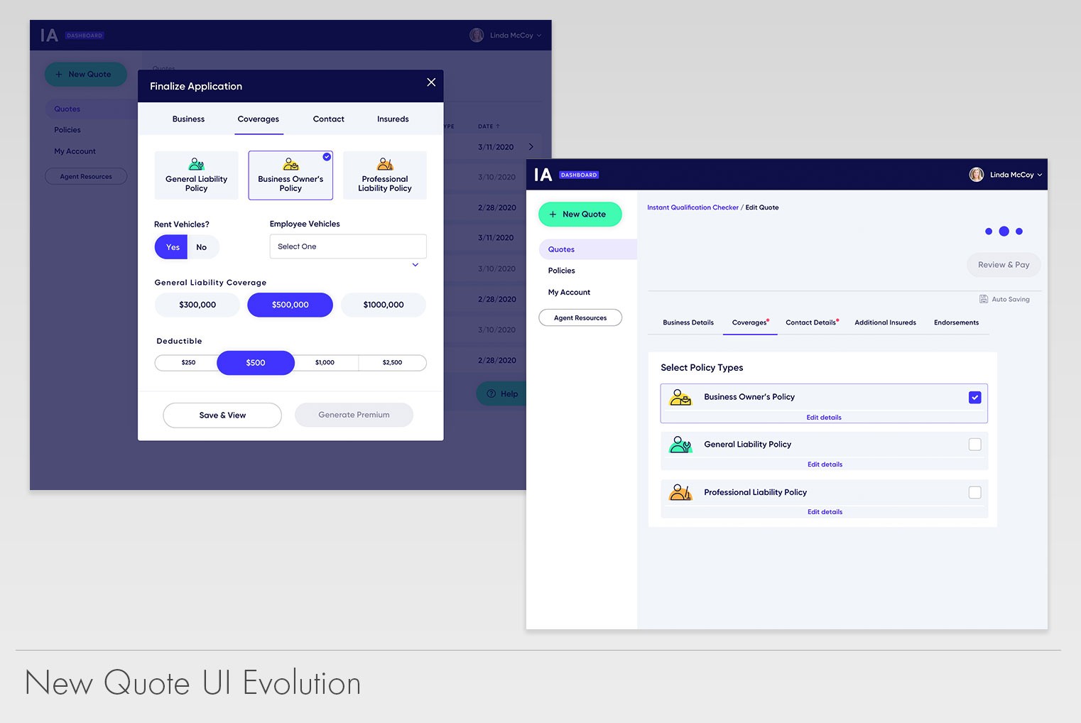 Comparison betwen old UI and new UI
