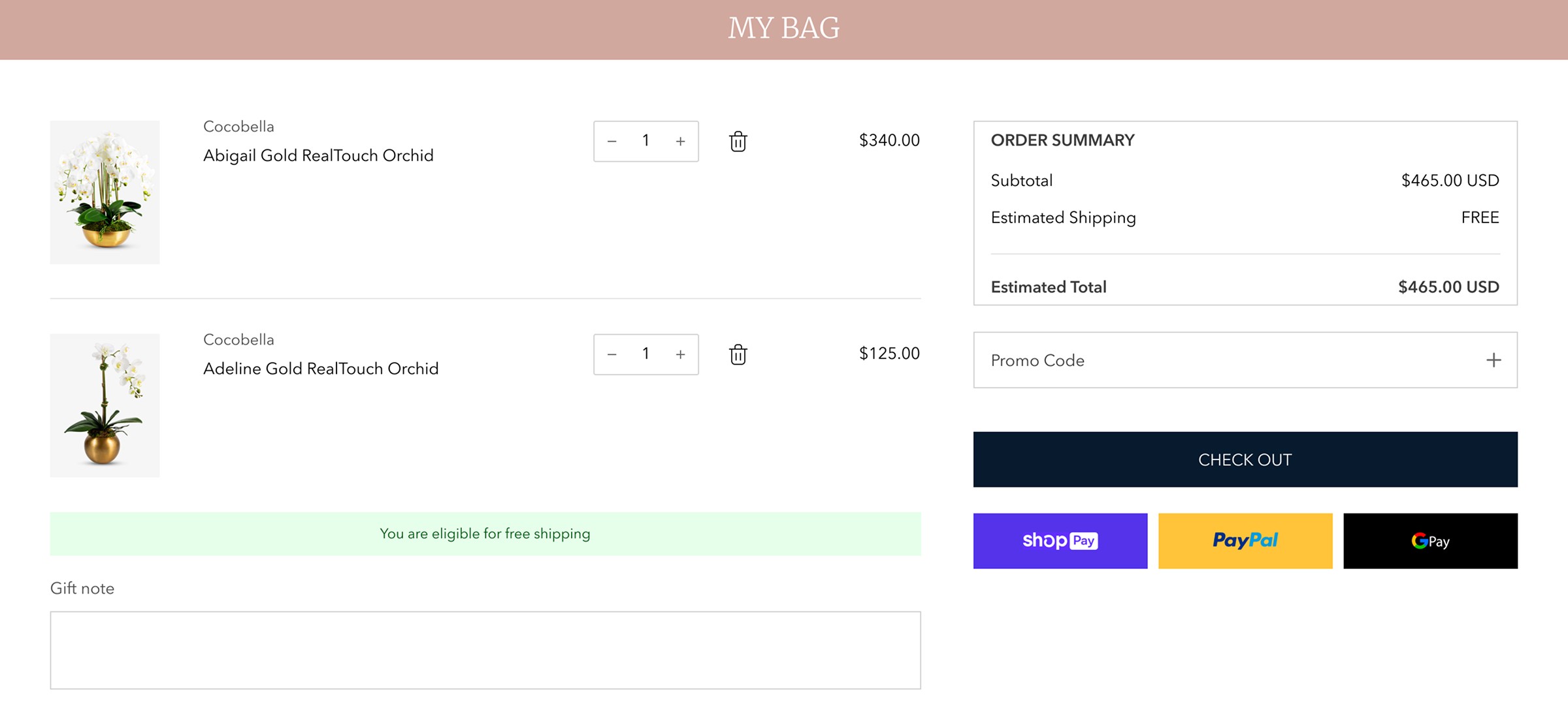 New checkout page