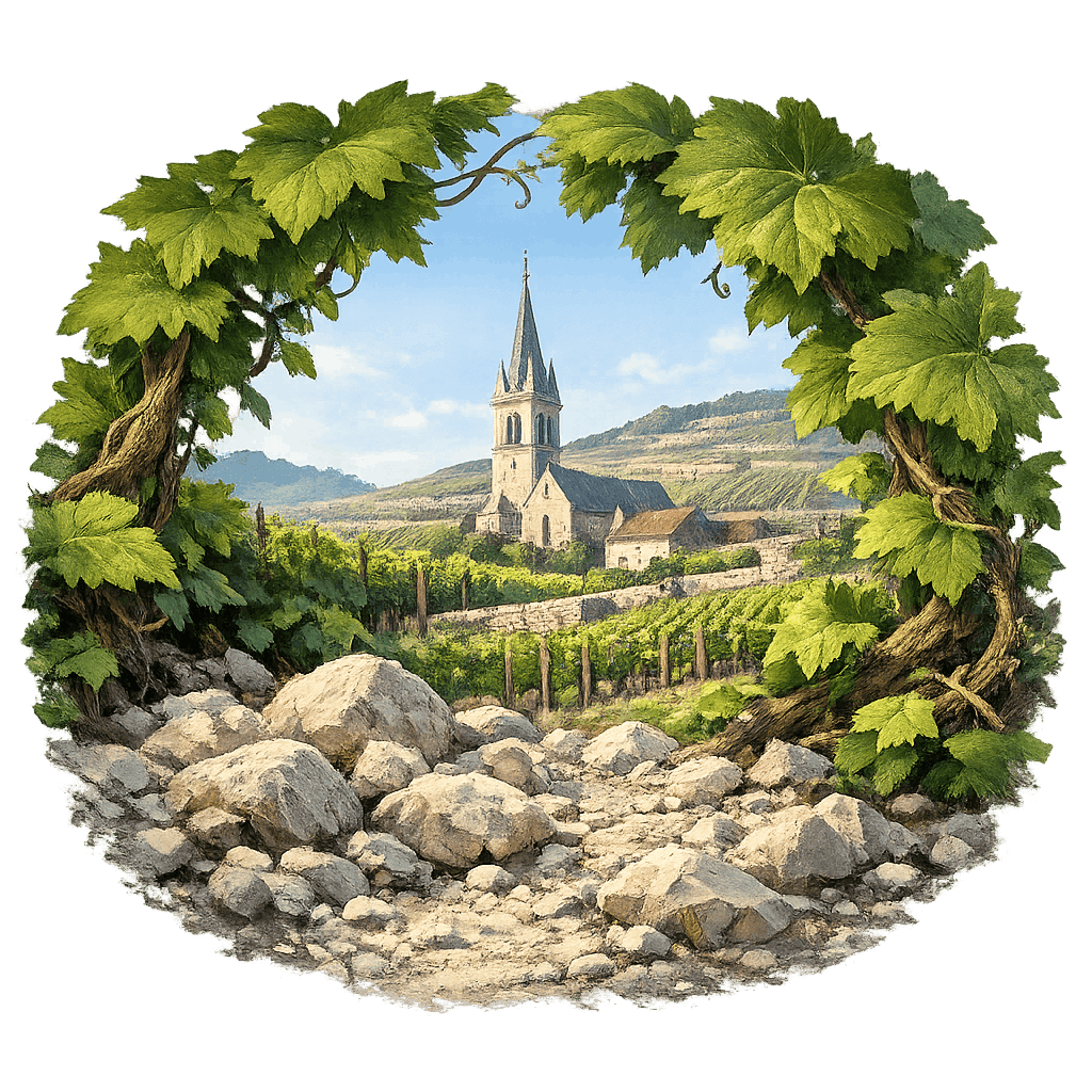 Detailed graphic of the Puligny-Montrachet wine region.