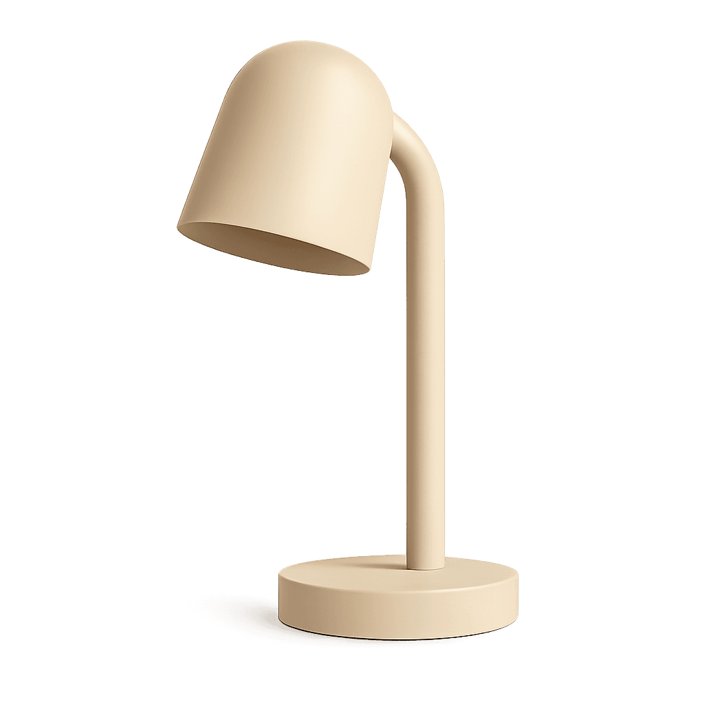 Beige table lamp on a white background