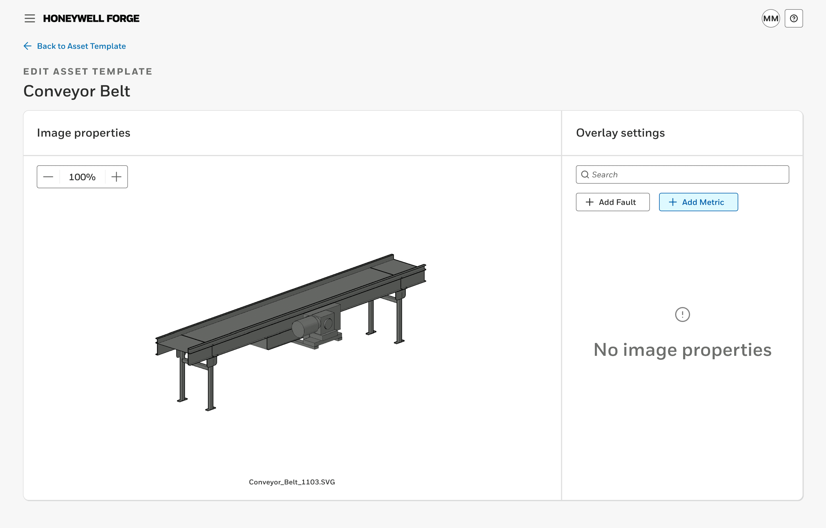 Image properties page with no overlays created