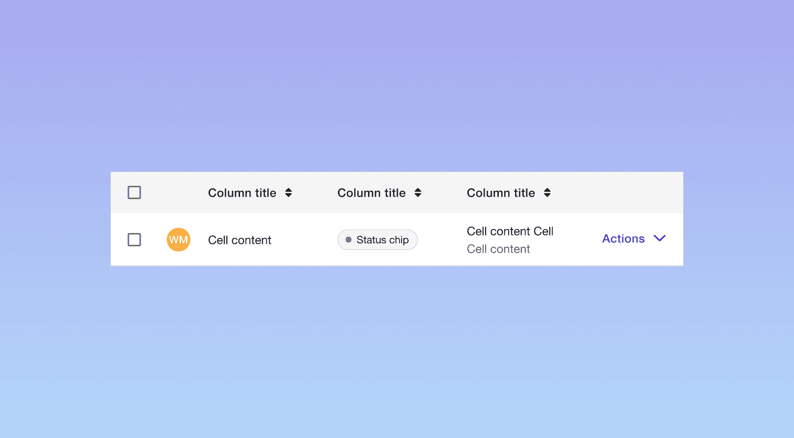 Table component