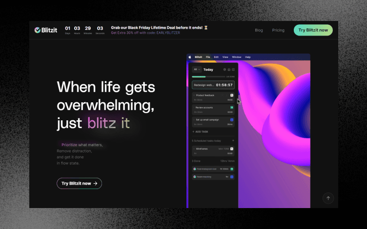 Blitzit App UI Dashboard