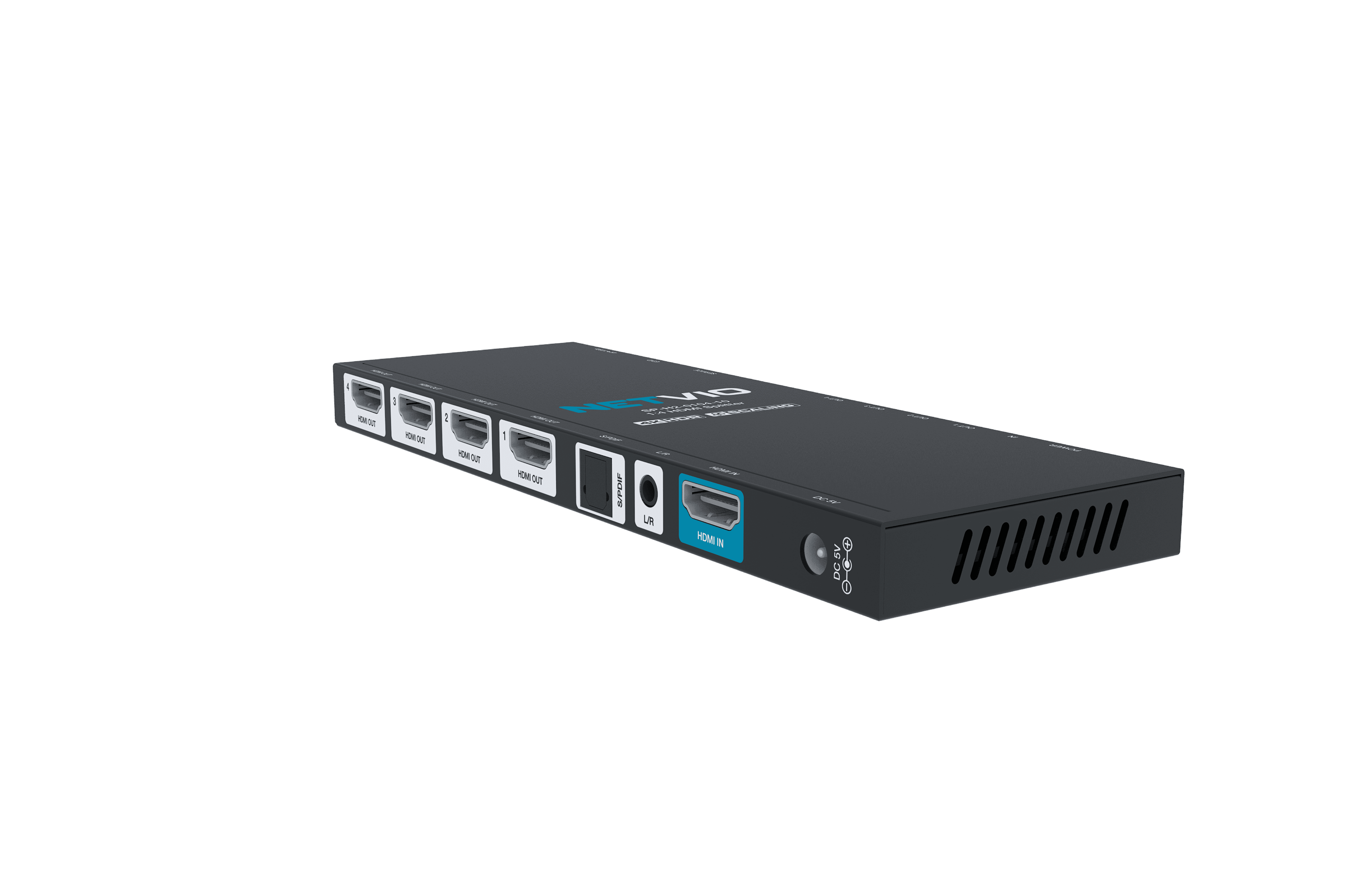 HDMI splitter with four output ports and one input port
