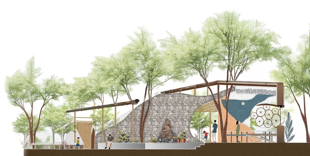 Biophilic architecture drawing