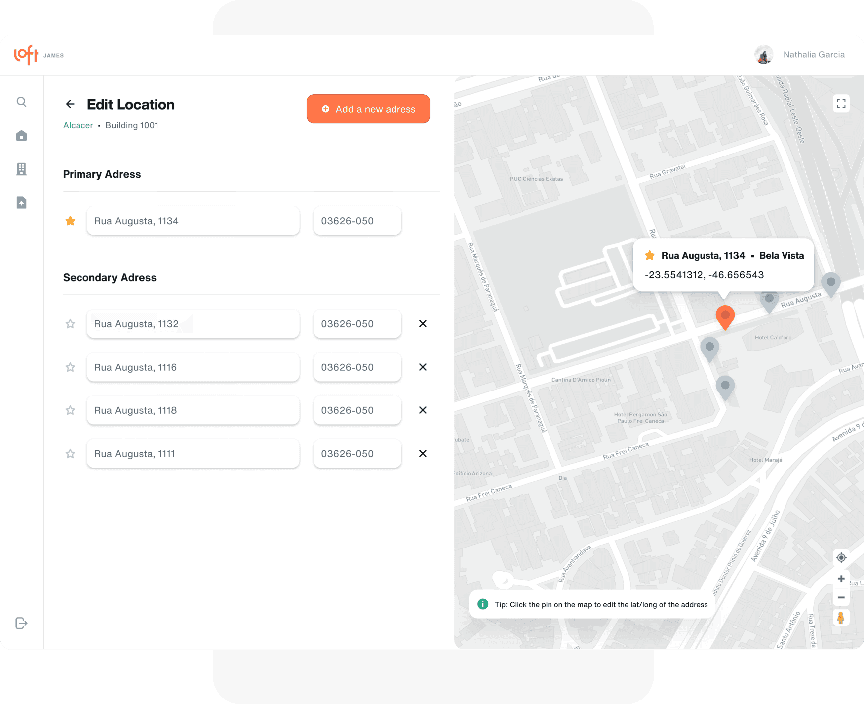 James Platform Alternative address feature