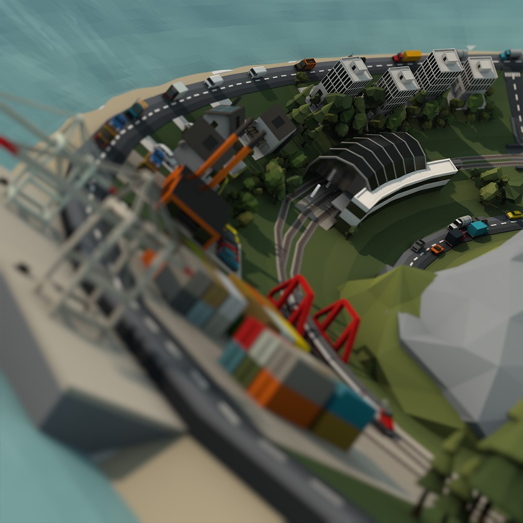 3D Grafik - Bahnhof
