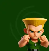 Cartoon blonde military action character