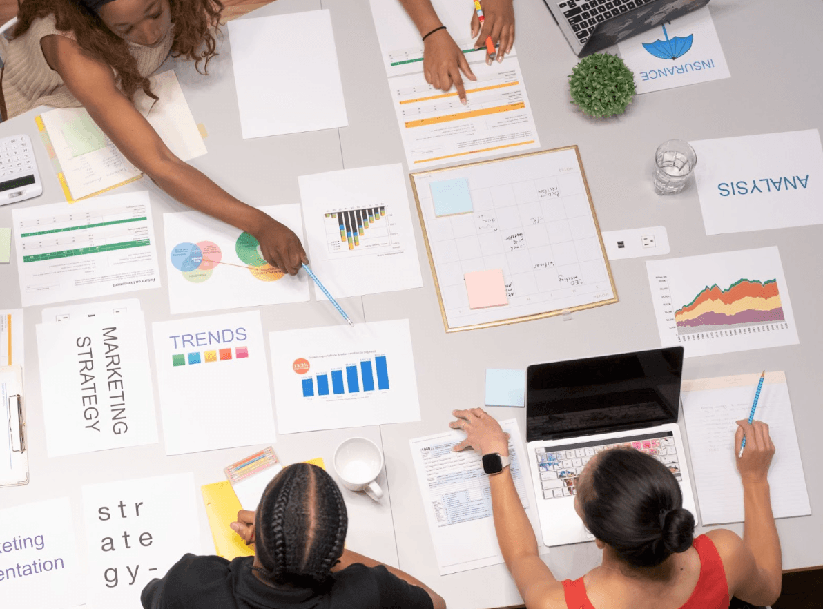 People ideating a company newsletter