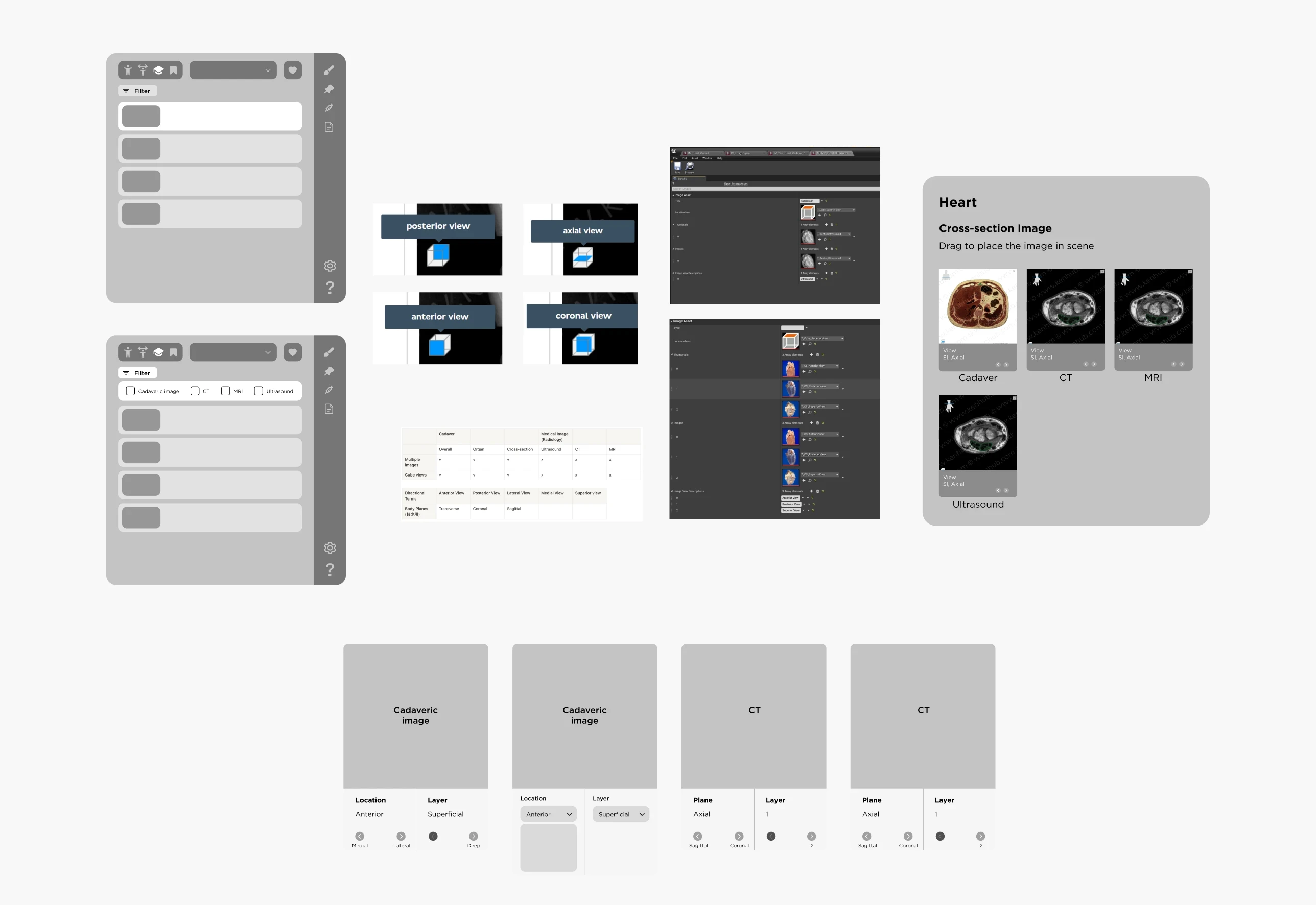 Wireframe illustrating grouped medical images for spatial learning