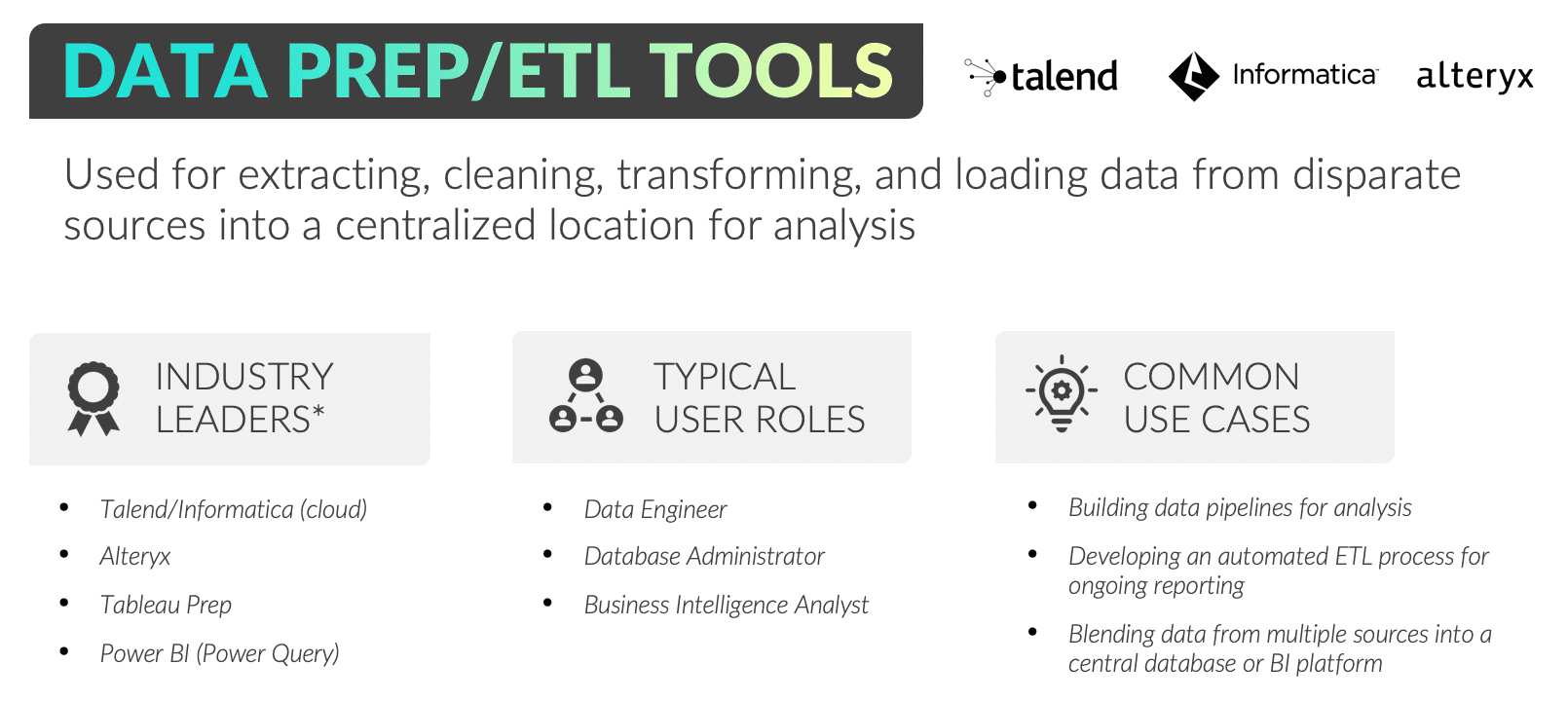 Data Prep & ETL Tools