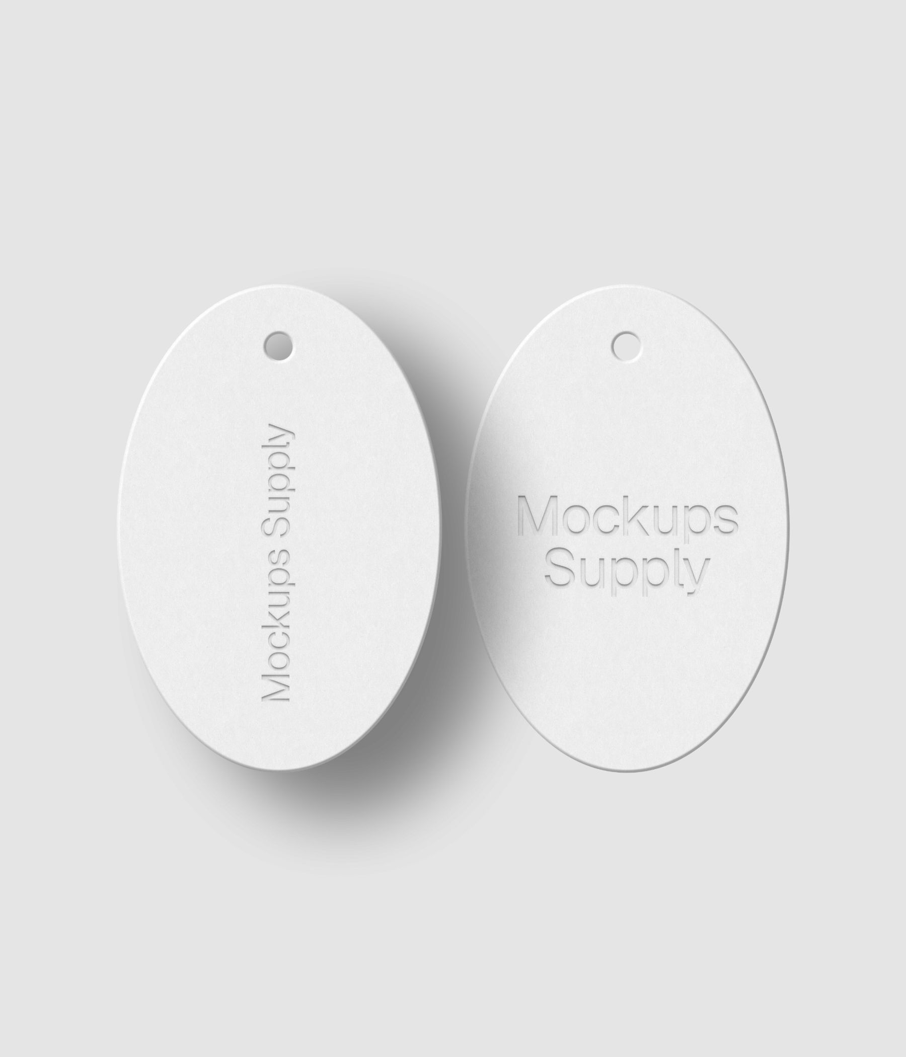 Oval cardboard tags mockup for Photoshop download PSD