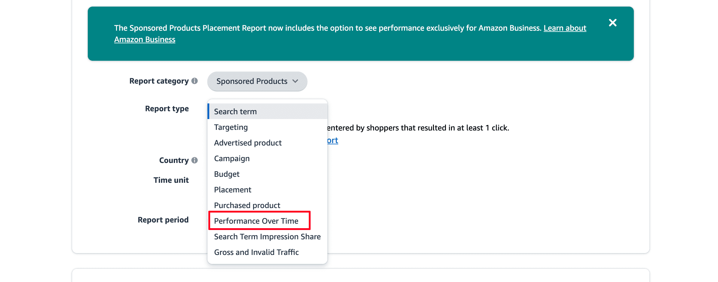 Performance Over Time Report for CTR