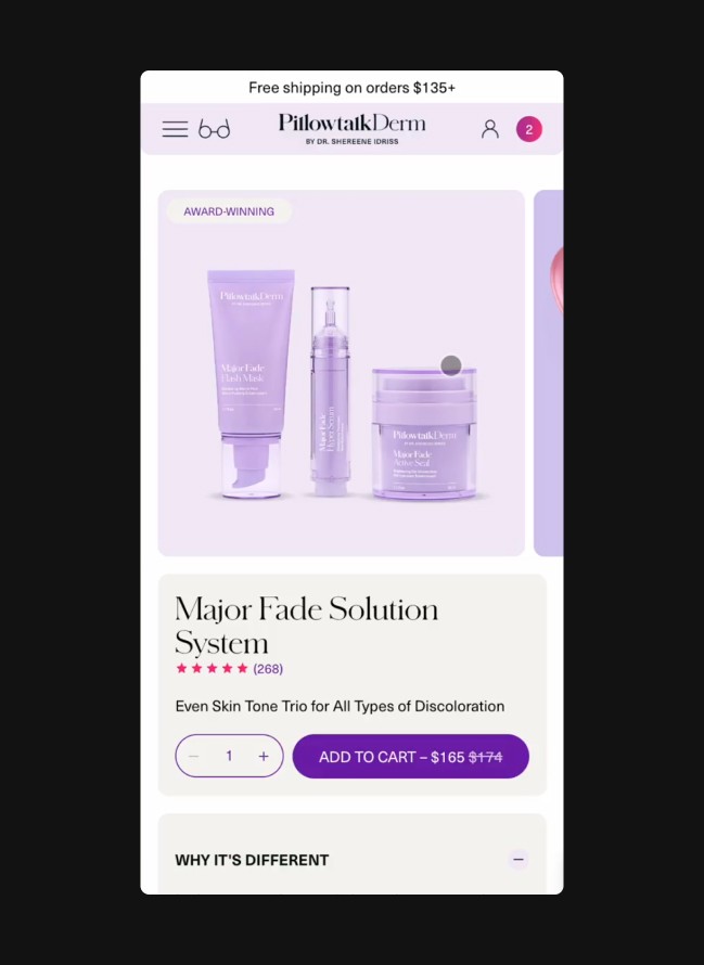 Product page design for Dr. Idriss skincare by Same Same