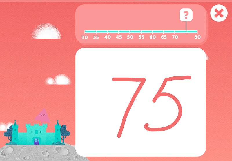 Number line: find the missing number using counting in 5s