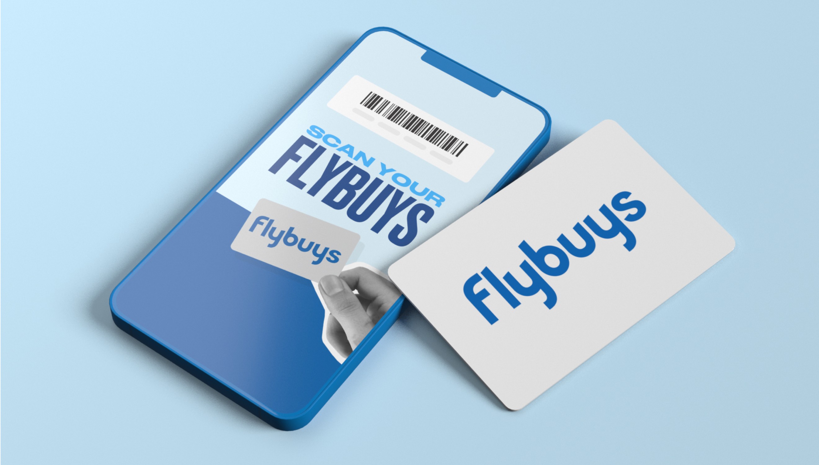 Flybuys mobile app screen and Flybuys card